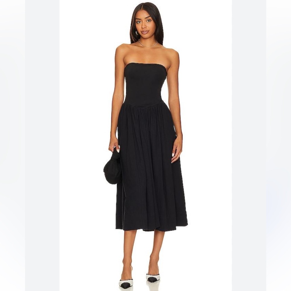 Free People Onda midi dress in black